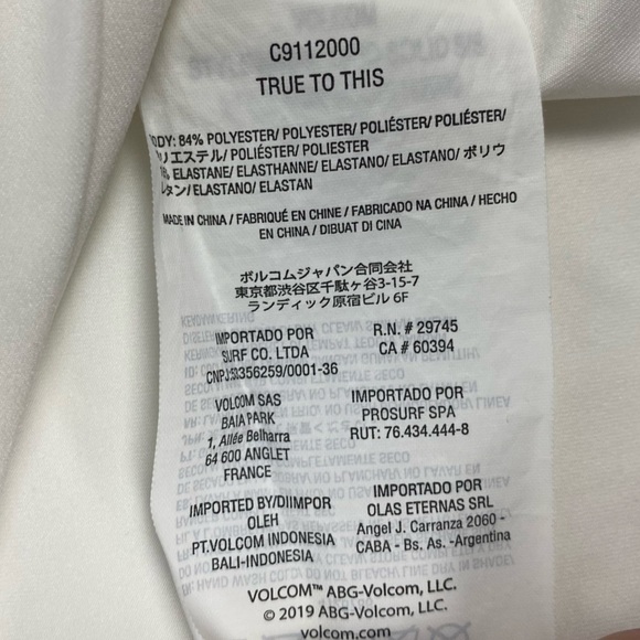 VOLCOM Unisex Lido Short Sleeve Rashguard UPF 50 Size Large - Picture 4 of 8